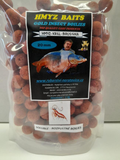 Soluble - rozpustné boilie - Hmyz/Krill/Brusinka - 20mm - 1kg